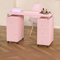 Meubles de salon professionnels, bureau de technicien en ongles personnalisé, poste de travail multifonctionnel, rangement portable, table de technicien en ongles avec rangement