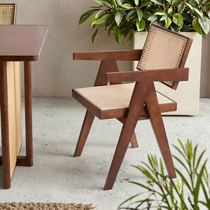 Rắn gỗ ăn uống ghế phong cách cổ điển tay vịn tựa lưng cho nhà Internet nổi tiếng Nhà hàng sử dụng lấy cảm hứng từ mây ghế thiết kế - Product Image 6