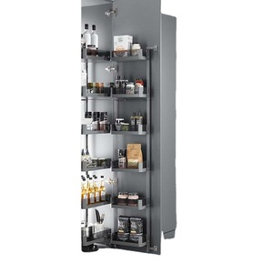 Unihopper Tall Cabinet <b>Pull</b> <b>Out</b> <b>Basket</b> Black Crystal Glass Damping Shelf <b>Kitchen</b> Storage Drawer Modern Minimalist Style - Product Image 4