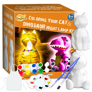 สติกเกอร์หินอัญมณีแบบทำมือของเล่นเพื่อการศึกษาปฐมวัยรูปไดโนเสาร์แมวกลางคืนไฟทาสีแบบจำลองของเล่นระบายสี - Product Image 1