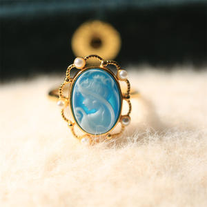 Anillo de Plata 925 con Incrustaciones de <span class=keywords><strong>Camio</strong></span> en Relieve, Venta de Fábrica - Product Image 5