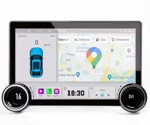 Rádio GPS com tela IPS de 11,5 polegadas, reprodutor multimídia grande com botões duplos para caber em carros, universal, com kit mãos-livres, mapa e música, carplay