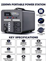 Centrale Électrique Portable OEM 2000W 1500W 2200Wh, Générateur Solaire 220V pour Maison, Camping, Voyage, Urgence et Secours
