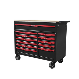 Chariot à outils robuste à 12 tiroirs avec dessus en bois, armoire à outils roulante pour <span class=keywords><strong>garage</strong></span> et atelier - Product Image 4
