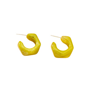 Wholesale Geometric <b>Hoop</b> <b>Earrings</b> Pendientes Vintafe Colorful Candy Acrylic S925 <b>Silver</b> Needle Resin Stud <b>Earrings</b> <b>for</b> <b>Women</b> - Product Image 5