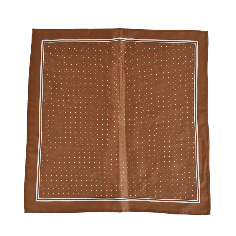 High Quality Brown Color Dots Printing Women Square Scarf