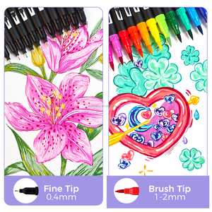 Artecho Set di 72 <span class=keywords><strong>Pennarelli</strong></span> a Doppia Punta in Borsa di <span class=keywords><strong>Tela</strong></span>, Marcatori Acquerellabili Non Tossici con Doppia Punta <span class=keywords><strong>per</strong></span> Scrittura, Set Artistico <span class=keywords><strong>per</strong></span> Bambini - Product Image 3