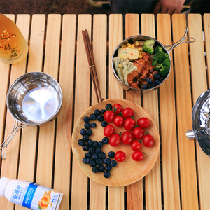 304 Stainless Steel Folding Bowl Set Portable Outdoor <b>Camping</b> Tableware Multifunctional Combined Cookware Bowl Kit for Picnic - Product Image 4