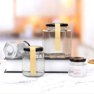 Pot de miel en verre hexagonal de qualité alimentaire Capacité de 45ml <span class=keywords><strong>à</strong></span> 730ml <span class=keywords><strong>pour</strong></span> sauce et confiture Couvercle scellé <span class=keywords><strong>pour</strong></span> le stockage des aliments <span class=keywords><strong>pour</strong></span> animaux de compagnie - Product Image 2