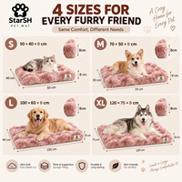 Lit pour chien en fausse fourrure de lapin de luxe, tapis pour animaux de compagnie doux et chaud, lavable, coussin épais en éponge, lit pour chat pour chiens de petite, moyenne et grande taille, OEM