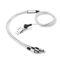 Cable de Carga USB 5 en 1 con Trenzado de Nailon, Logotipo Personalizado, Regalo Electrónico Premium para Empresas y Promoción en Ferias Comerciales