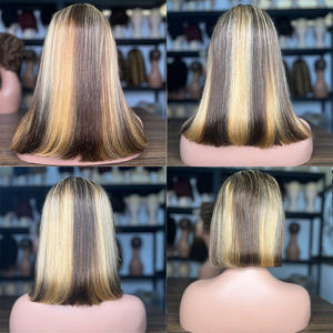 Haute qualité 13*4 dentelle avant courte Bob perruque vietnamien HD dentelle Bob frontal Transparent sans colle haute définition pleine dentelle <span class=keywords><strong>Wiggins</strong></span> - Product Image 2