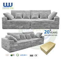 Canapé modulaire convertible Union Win Tanzuo, ensemble de canapés sectionnels modernes en velours avec structure en acier, canapé-lit pliable pour salon