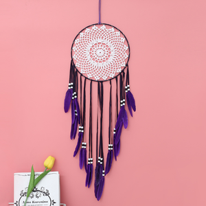 Atrapasueños colgante para decoración del hogar, decoración de pared de estilo europeo y americano, blanco puro, rojo, morado y negro, regalos creativos - Product Image 2