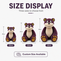Peluche Ours Brodé Personnalisé Anti-Stress, Fabrication Directe Usine, OEM ODM, Poupée Personnage Rembourrée pour Marques IP Originales