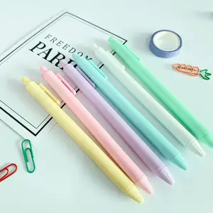 Cute Macaron Style Gel Ink Pens Aesthetic Pens Retractable 0.5 mm Black Ink Pastel Comfortable Smooth Writing Pens