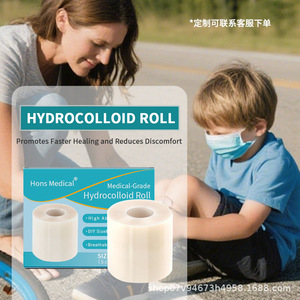 Rouleaux de bande hydrocolloïde transfrontalière pouvant être coupés et utilisés comme pansements pour plaies, patchs pour talons, rouleau hydrocolloïde de 5 mètres - Product Image 1