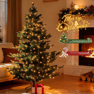 <span class=keywords><strong>Sapin</strong></span> de Noël artificiel en PE, type épicéa, dense et grand, avec écran LED, télécommande et alimentation par piles, pour intérieur - Product Image 5