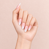 32 faux ongles en ABS, orange ombré, blanc laiteux, forme amande, vente en gros, haute qualité, à presser