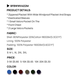 سترة رجالية جديدة للبيع بالجملة مباشرة من المصنع، ملابس خارجية مخصصة بسحاب من الألياف الدقيقة متعددة الجيوب مع حشوة للتنزه في فصل الشتاء - Product Image 4