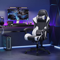 Chaise de bureau pivotante à 360° avec coussin lombaire et repose-pieds, style racing ergonomique, chaise de jeu E-sport, vente chaude
