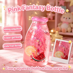 New Glitter Fruit Charm Squishy Toy Mini Bottle Squeeze <b>Fidget</b> Sensory Toy Soft Novelty Gift for Kids and Adults - Product Image 4