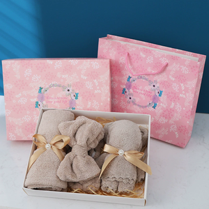 Ensemble cadeau de bonnet de bain <span class=keywords><strong>et</strong></span> bandeau pour achat groupé, boîte de décoration de mariage, cadeau de retour pour célébration, serviette en polaire corail, cadeau ours en peluche - Product Image 1