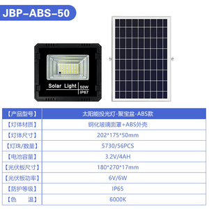 ไฟโซลาร์เซลล์ 50W-800W LED ฟลัดไลท์ IP65 สำหรับภายนอกอาคาร ตัวเรือนอะลูมิเนียม ชิป COB แสงสีขาวกลางวัน 5000K ได้รับการรับรองมาตรฐาน CE พร้อมรีโมทคอนโทรล - Product Image 5
