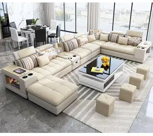 living room modern simple corner latex net red combination Nordic small apartme fabric sofa set