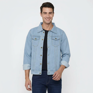 Ropa de abrigo informal de invierno para hombre, Chaquetas vaqueras de algodón 100% con cuello vuelto, pantalones vaqueros de camionero, talla XL, ropa de abrigo de moda - Product Image 1