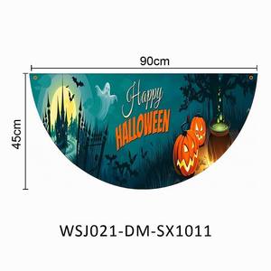 ธงวันฮาโลวีนทำจากโพลีเอสเตอร์ขนาด90*45ซม. ธงพัดลมตกแต่งตามสั่งสำหรับธงและป้ายส่งเสริมการขาย - Product Image 3
