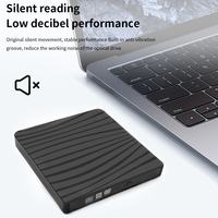 TISHRIC-Lecteur de DVD externe de type C, câble USB 3.0, lecteur de graveur de CD RW ROM, lecteur de CD, lecteur optique pour ordinateur portable et de bureau