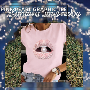 Camisetas <span class=keywords><strong>de</strong></span> <span class=keywords><strong>Mujer</strong></span> al por Mayor, Estilo Veraniego, Tejidas, Anti-Pilling, Ecológicas, Cómodas, Serie Rosa Perla, con Gráfico <span class=keywords><strong>de</strong></span> <span class=keywords><strong>Boca</strong></span> - Product Image 2