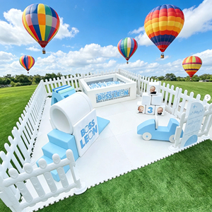 Ensemble de jeu souple blanc personnalisable 2026 avec piscine à balles, tunnel et clôture – Équipement de terrain de jeu intérieur/extérieur pour location de fêtes d'enfants - Product Image 3
