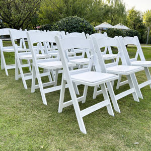 Venta al por mayor barato al aire libre portátil blanco negro resina plástico Hotel acolchado sillas plegables para bodas eventos fiesta - Product Image 6