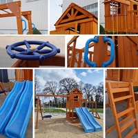 Skyloft ensemble de jeu en bois équipement d'amusement intérieur extérieur arrière-cour balançoire ensembles aire de jeux extérieure commerciale pour enfants