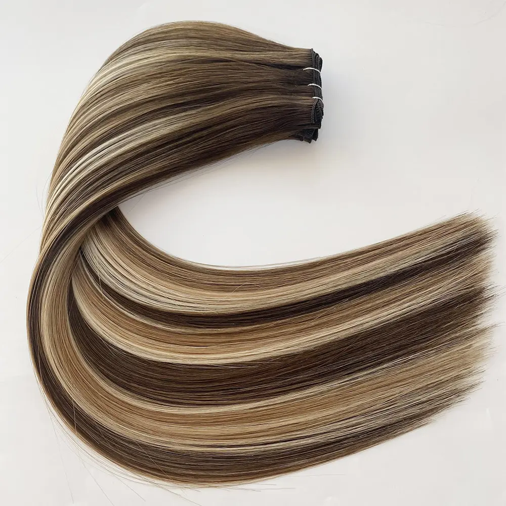 Hair Manufacturer Slavic Human Hair Weft 100% Volume Weft Double Drawn Hair Extensions