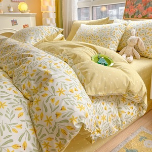 高級デザインホームキッズテキスタイル羽毛布団キルトカバー寝具セット綿100% 60S3Dクイーン/キングサイズフローラルプリントベッドシーツ - Product Image 6