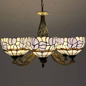 Lámpara Colgante Floral LongHuiJing de 6 Luces, Estilo Tiffany, Vidrio Artístico Teñido, Lámpara Colgante Retro Creativa - Product Image 5