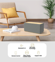 Barre de son TV domestique 40W 2.0 canaux avec haut-parleur en bois 5.3, prise en charge ARC, optique, RCA, USB, télécommande, LED RGB, pour ordinateur
