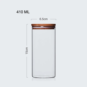 Hot bán vòng bếp gia vị lưu trữ Jar Borosilicate Glass container lọ thủy tinh với tre gỗ có nắp đậy - Product Image 5
