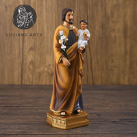 8 pouces Catholique Saint Joseph et Jésus Statue Résine Saint Joseph Sculpture Décoration Saint Joseph et Enfant Jésus Figurine Cadeau Religieux