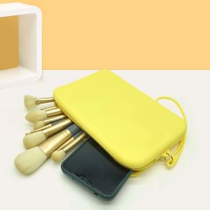 High Quality Waterproof Silicone Cosmetic Toiletry <b>Bag</b> Coin Purse <b>Brush</b> Pouch Custom Logo <b>Makeup</b> Home Decor Style - Product Image 1