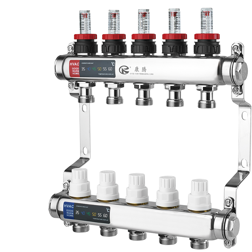 Underfloor Heating Manifold 304 Stainless Steel, 2-12 Ways