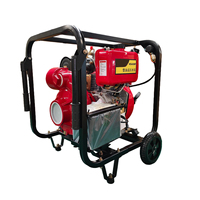 Pompa Air Diesel Tekanan Tinggi Portabel Dengan Roda, Pompa Air Diesel Self-priming untuk Irigasi dan Drainase Pertanian