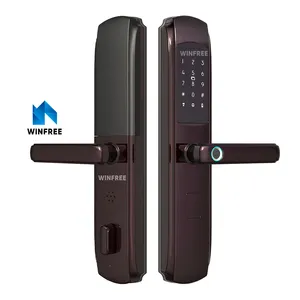 WINFREE Aluminum Smart Lock Fingerprint Unlock Code Card Door Lock TTLock Access for Security Door