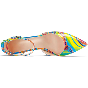 Alta qualità moda Logo personalizzato tacco basso gattino pump scarpe cinturino alla caviglia colorato in pelle verniciata <span class=keywords><strong>tacchi</strong></span> per le donne - Product Image 2