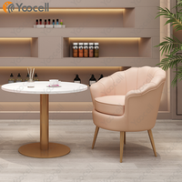 Chaise d'attente rose Yoocell, table de bureau en marbre blanc d'usine, chaises d'attente pour salon, canapé de bureau pour salle d'attente, spa pour les ongles