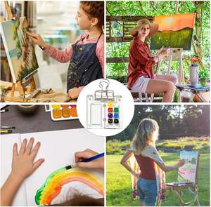 Mini juego de pintura de <span class=keywords><strong>acuarela</strong></span> con paleta de pinceles, Kit de viaje de 12 colores, cuaderno de bocetos de bolsillo, no tóxico para artistas y estudiantes - Product Image 6