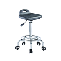Tabouret de laboratoire industriel ESD de haute qualité en mousse PU noire réglable en hauteur pivotant antistatique